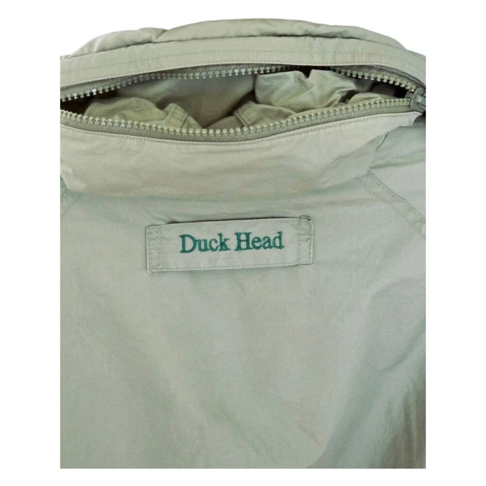 Vintage Duck Head Bomber Jacket Quilt Lining Zip Out Hood Outdoor L Neutral 90s